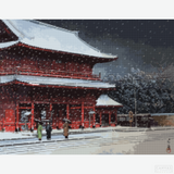 Snow over Zojoji Temple - Diamond Painting-Capture Japan’s serene beauty with the 