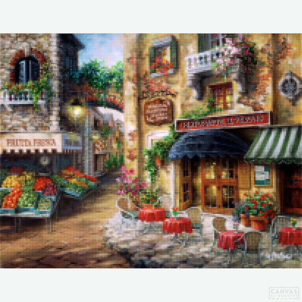 Buon Appetito - Diamond Painting-Escape to Italy's charming coastal towns with our diamond painting kit. Featuring warm, vibrant colors, add a touch of la dolce vita to your home decor effortlessly.-Canvas by Numbers