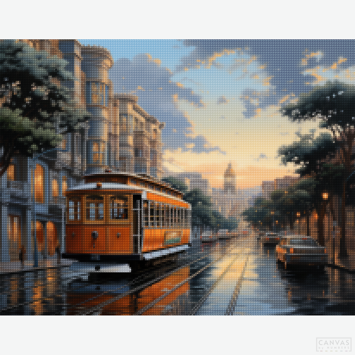 San Francisco - Diamond Painting-Create San Francisco’s charm with this diamond painting kit. Bring iconic landmarks and sunny city scenes to life, one diamond at a time.-Canvas by Numbers