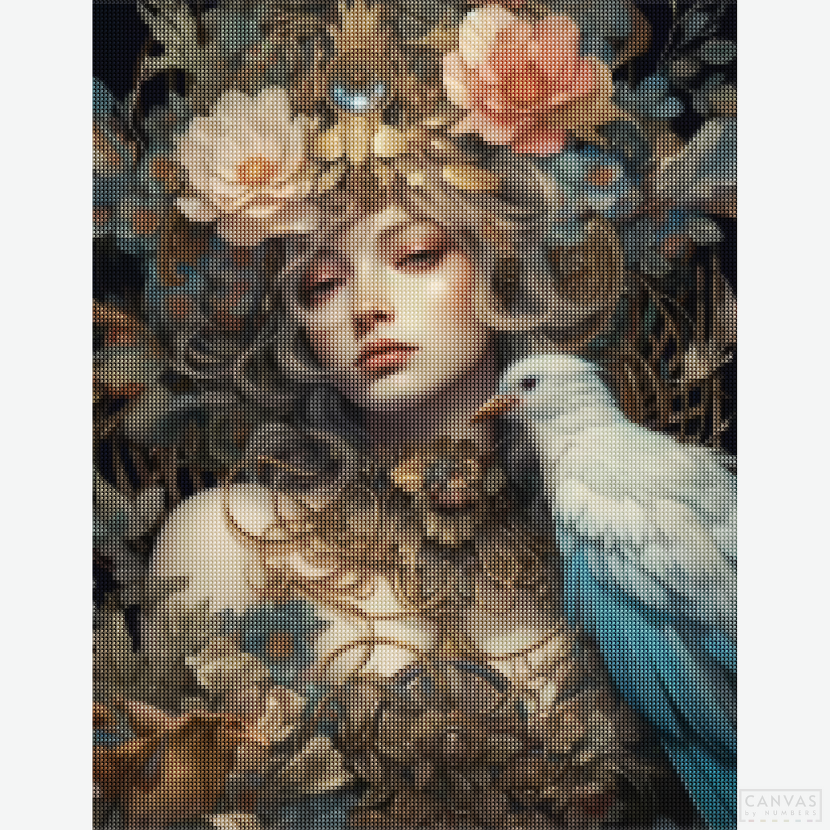 The Queen of Feathers - Diamond Paintings-Discover the magical world of diamond painting. Create a majestic, feather-adorned goddess, turning each diamond into a vibrant tale of fantasy and elegance.-Canvas by Numbers