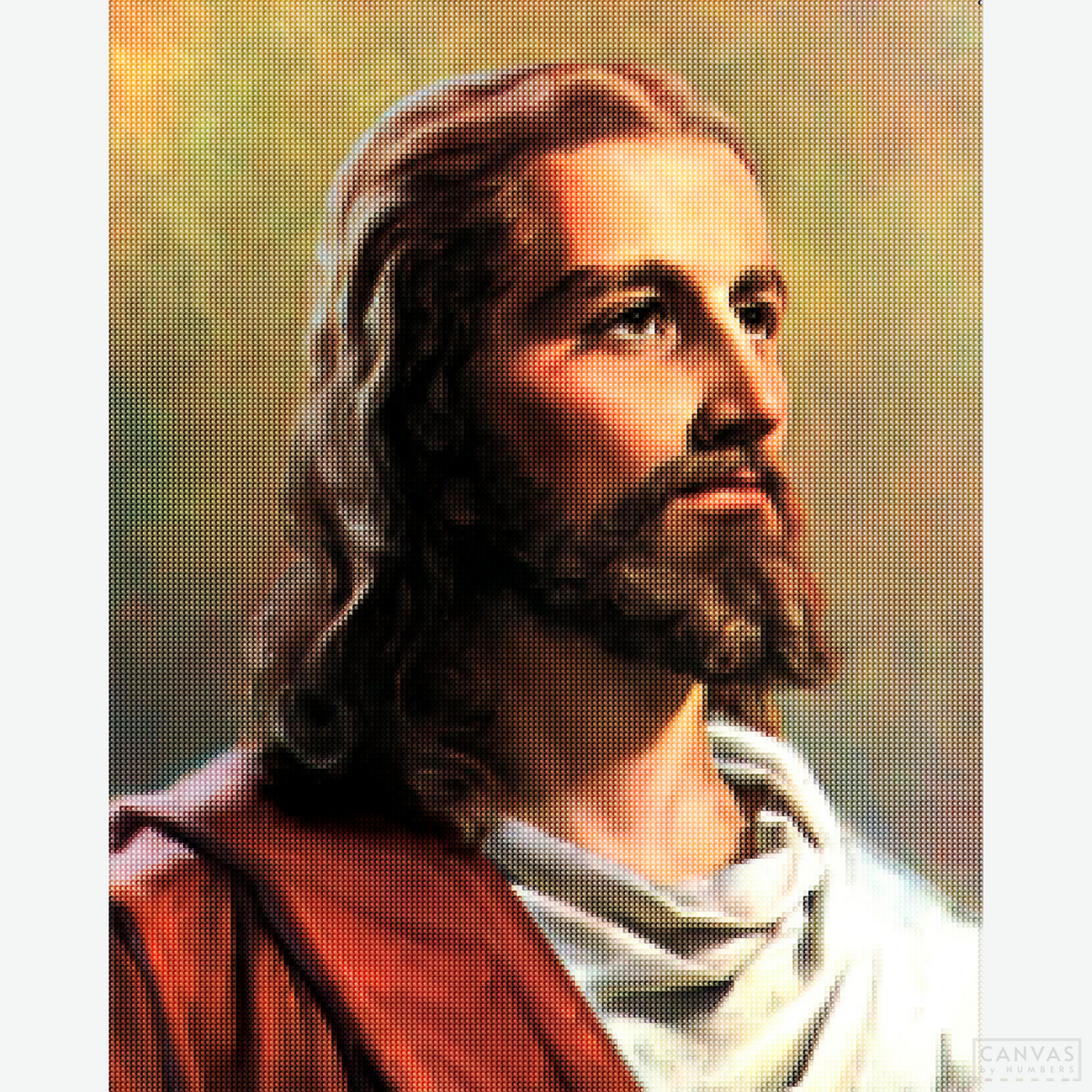 Jesus Portrait - Diamond Painting-Create a touching portrait of Jesus with the "Jesus Portrait" Diamond Painting Kit. Capture Christ’s compassion and love in stunning detail.-Canvas by Numbers