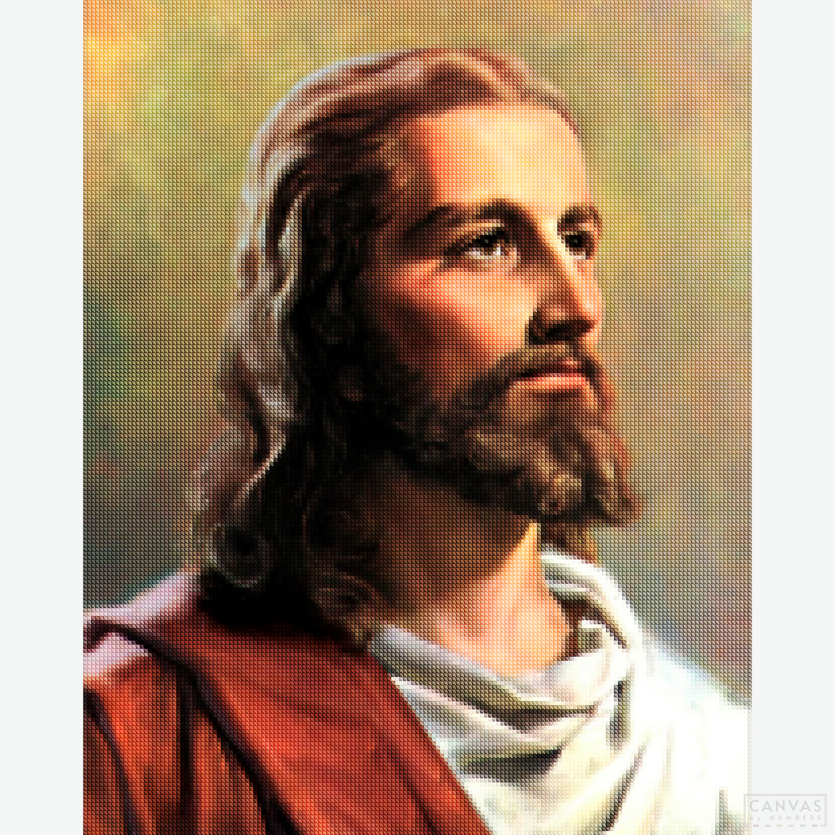 Jesus Portrait - Diamond Painting-Create a touching portrait of Jesus with the "Jesus Portrait" Diamond Painting Kit. Capture Christ’s compassion and love in stunning detail.-Canvas by Numbers