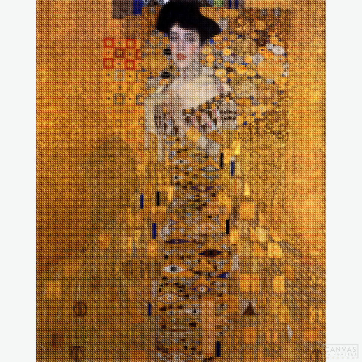 Portrait of Mrs Adele Bloch-Bauer - Diamond Painting-Craft Klimt’s "Golden Adele" with this diamond painting kit. Capture opulent patterns and elegance in a timeless, shimmering portrait.-Canvas by Numbers