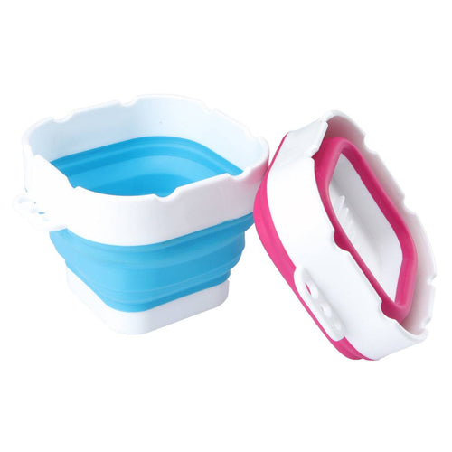 Collapsible Brush Washer for Artists. A compact collapsible brush washer for artists made of durable silicon. It is washable, reusable, and portable—available in pink and blue. 