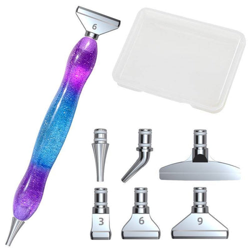 Free Premium Dual Head Drill Pen For Diamond Painting. Maximize your diamond painting efficiency with our Premium Multi-Head Drill Pen. It features interchangeable heads for multiple drill placements.