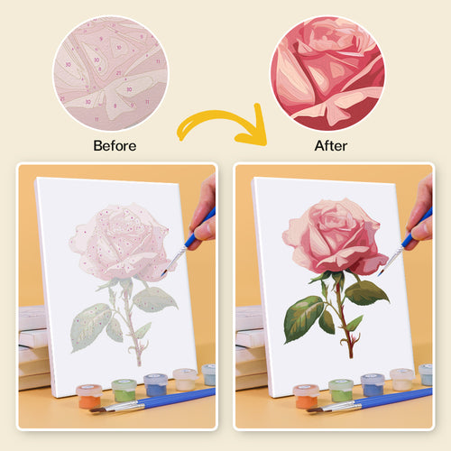 Garden Blossoms mini paint by numbers kit with acrylic paints and brushes included