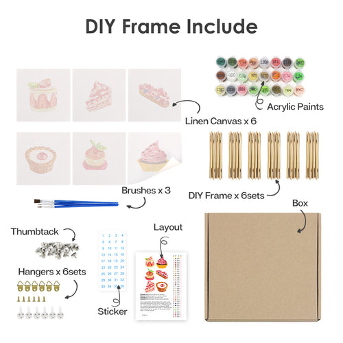 Sweet Moments 1 mini paint by numbers kit shown in the DIY frame format