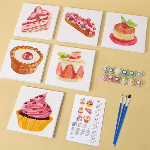 Sweet Moments 1 mini paint by numbers kit with acrylic paints and brushes included