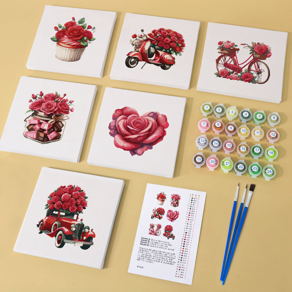 Love & Roses 1 – Mini Paint by Numbers Set