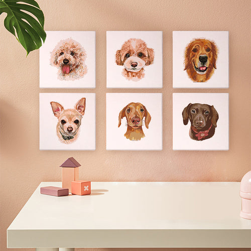 Loyal Companions mini paint by numbers kit with acrylic paints and brushes included
