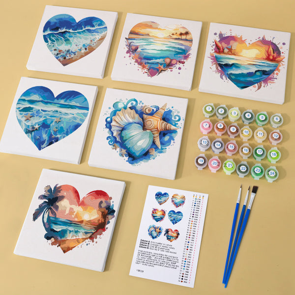 Cuori Oceanici – Set Mini di Canvas by Numbers