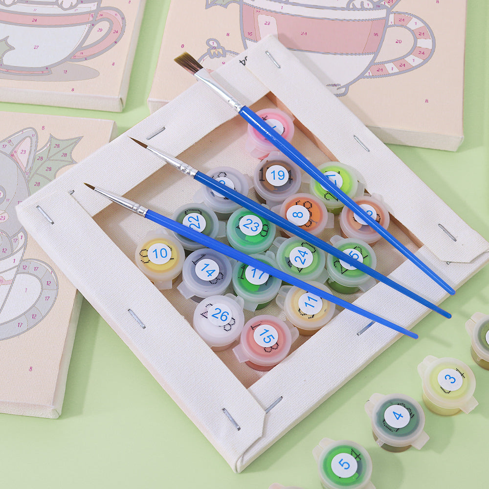 Christmas Kittens – Mini Paint by Numbers Set