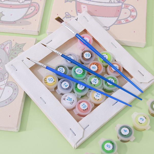 Christmas Kittens – Mini Paint by Numbers Set