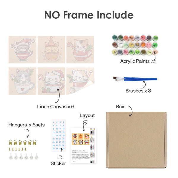 Gattini di Natale – Set Mini Paint by Numbers