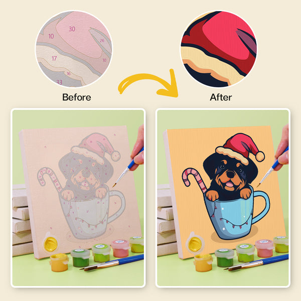 Cuccioli di Natale – Set Mini Pittura per Numeri