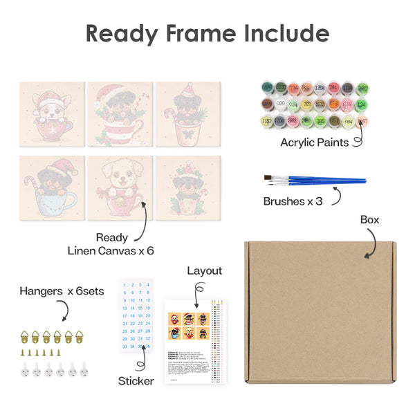 Cuccioli di Natale – Set Mini Pittura per Numeri