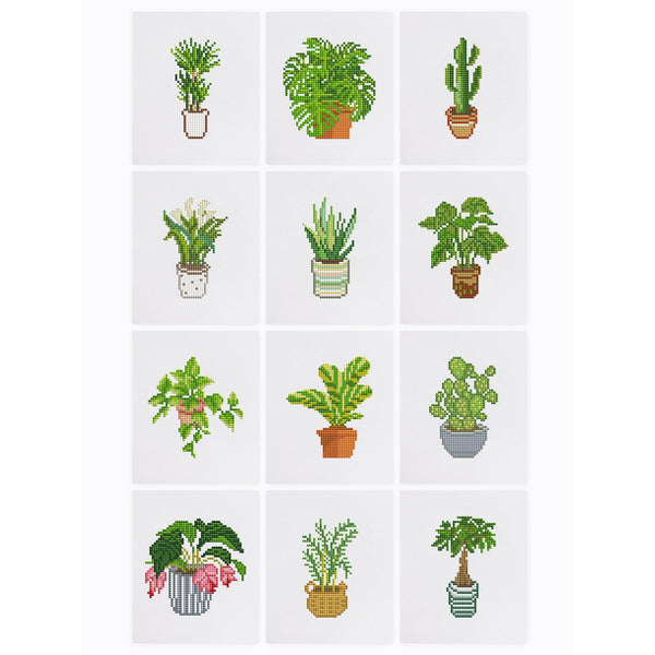 plant pot painting kit Plants Collection 1 Mini Diamond Painting: Botanical Beauty