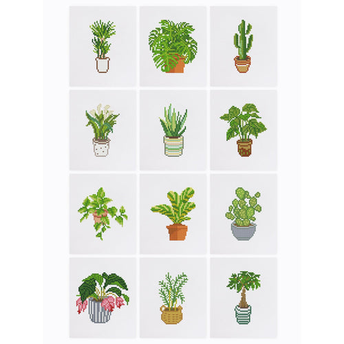 Plants Collection 1 - Diamond Painting Mini Kit. Discover the beauty of nature with our Plants Collection 1 Mini Diamond Painting Kit. Craft 12 stunning plant designs, perfect for home decor and relaxing.