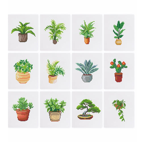 Plants Collection 3 - Diamond Painting Mini Kit. Dive into nature's beauty with our Plants Collection 3 Mini Diamond Painting Kit. Craft 12 sparkling plant designs and add a touch of green to your decor.