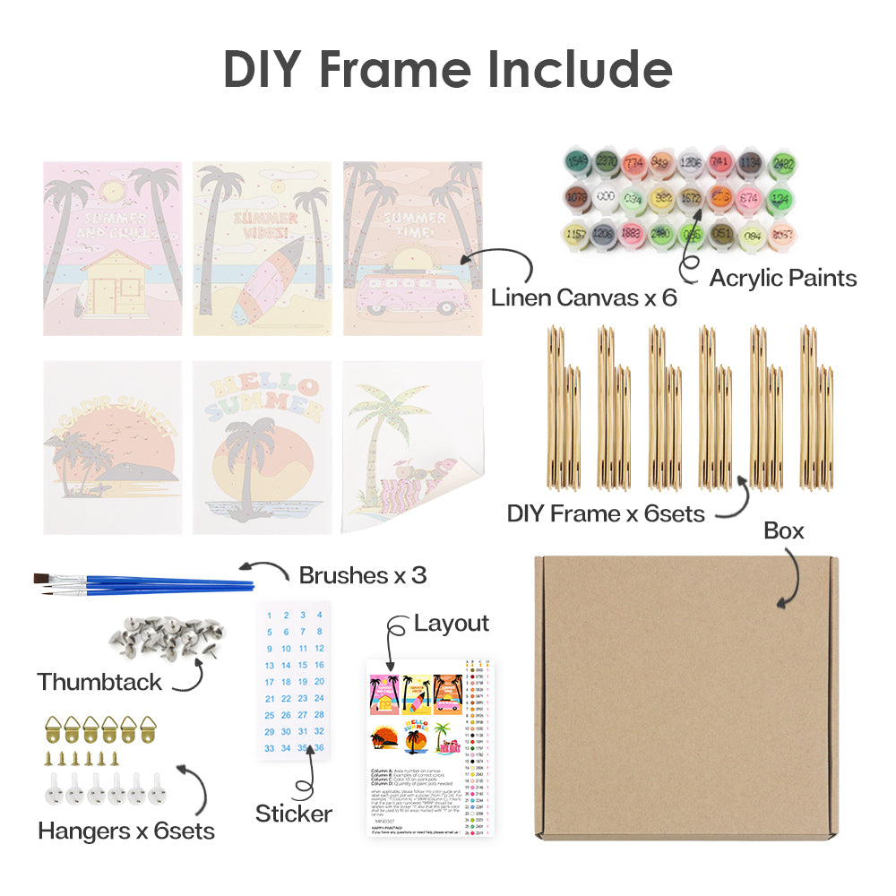 Summertime Collection 2 - Mini Paint by Numbers Set