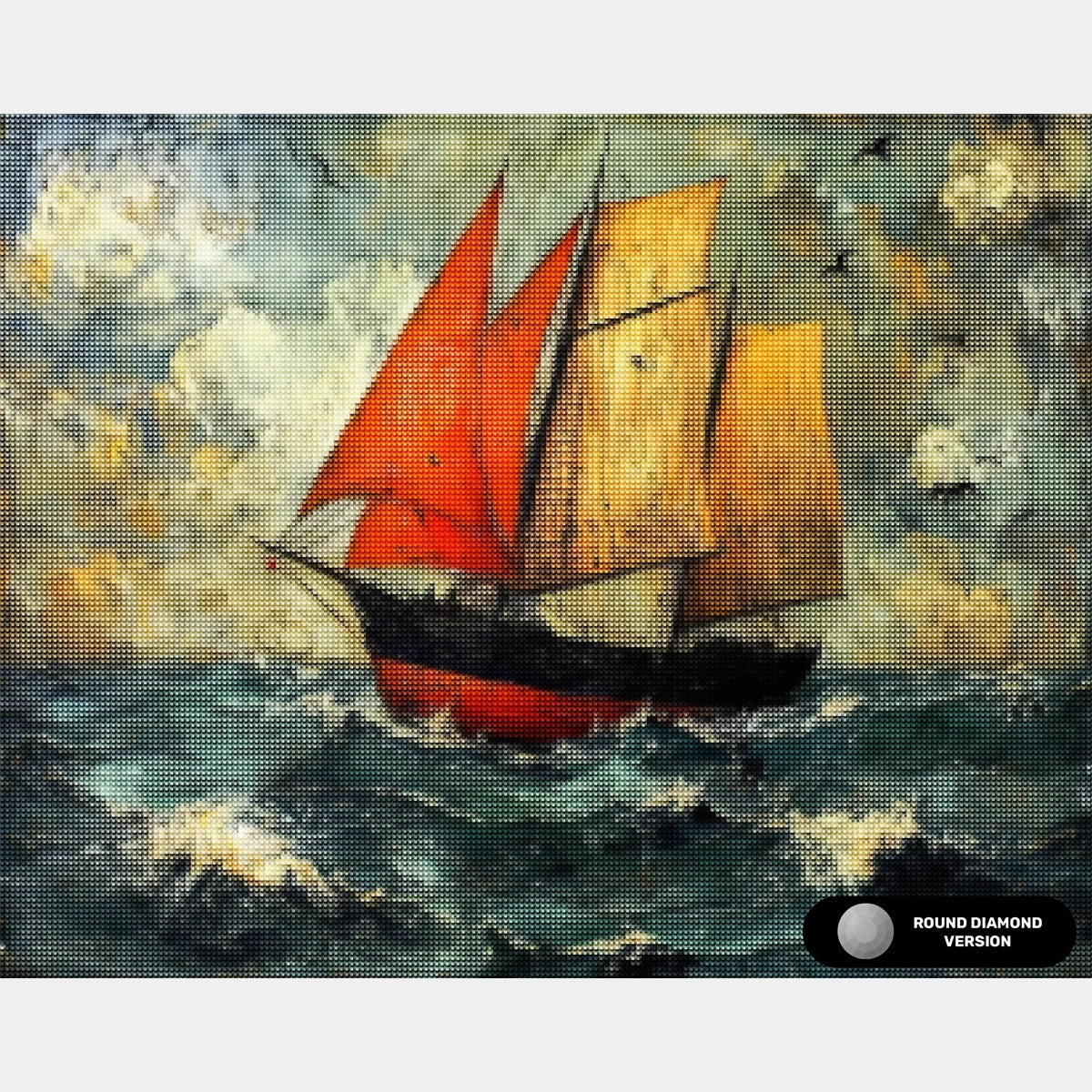 Über das Unruhige Meer - Diamond Painting - Groß