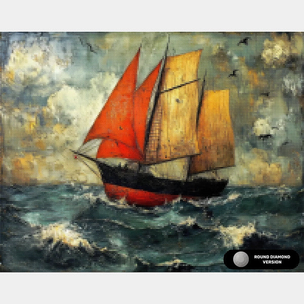 Über das Unruhige Meer - Diamond Painting - Groß