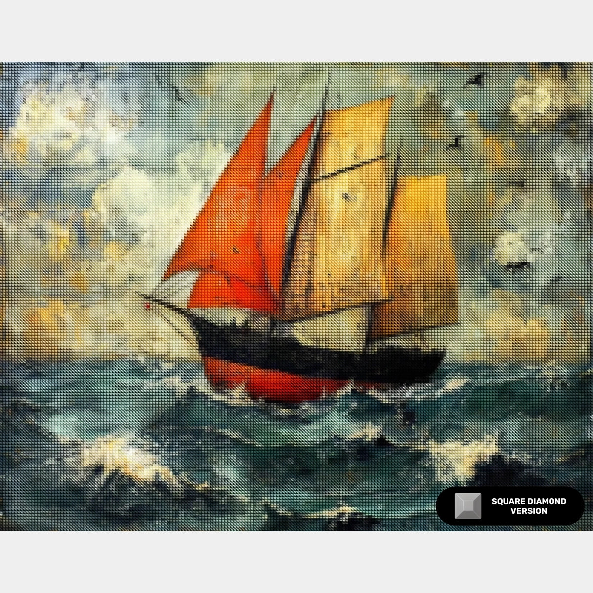 Über das Unruhige Meer - Diamond Painting - Groß