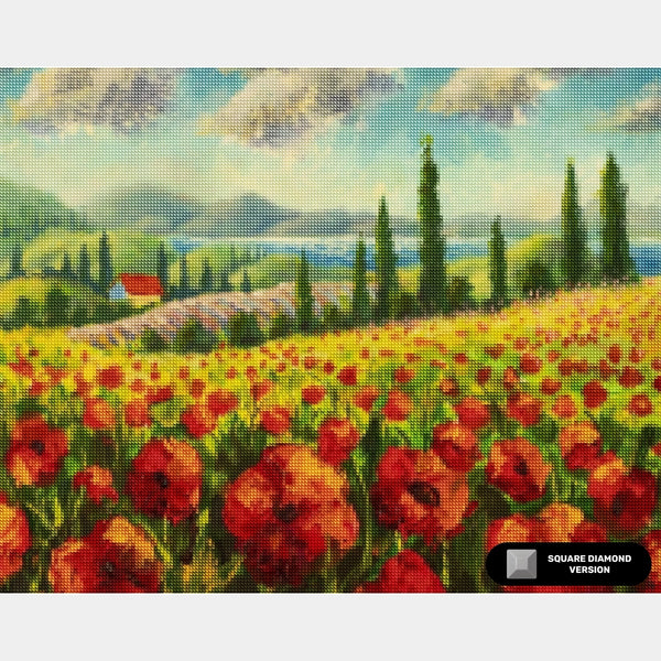 Paesaggio Toscano - Diamond Painting - Dimensione Standard