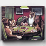 A Bold Bluff - Paint by Numbers - A famous painting by Cassius Marcellus Coolidge as a part of popular dogs playing cards series. This is a beginners paint by numbers kit - Canvas by Numbers