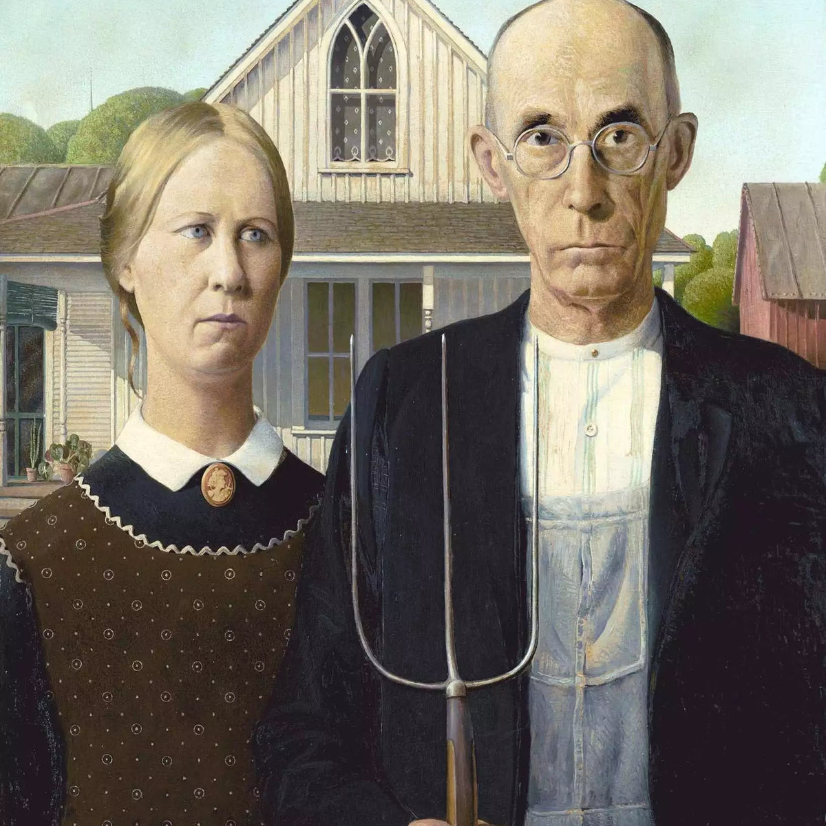 American Gothic - Diamond Painting-Diamond Painting-16"x20" (40x50cm)-Canvas by Numbers US