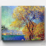 Antibes Seen from the Salis Gardens - Paint by Numbers-A Henri E. Cross paint by numbers from the Antibes series. A joyful view from the Salis Gardens that you can paint today with our quality canvases.-Canvas by Numbers