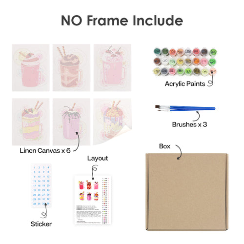 Sugar Rush mini paint by numbers kit with acrylic paints and brushes included