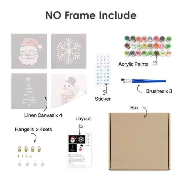 Festive Icons 2 – Mini Paint by Numbers Set