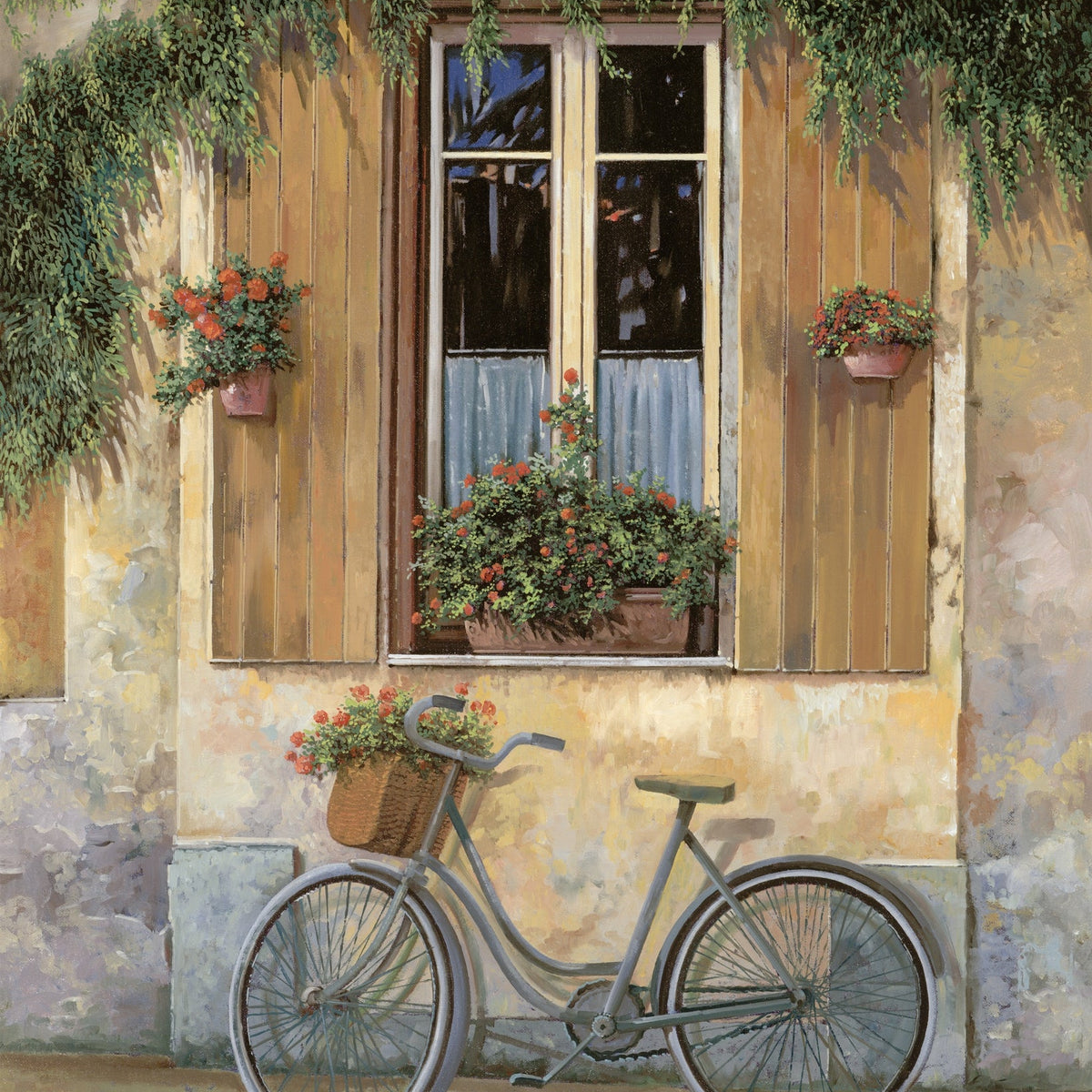 Bicycle with Flowers - 16"x20" (40x50cm) - Canvas by Numbers US