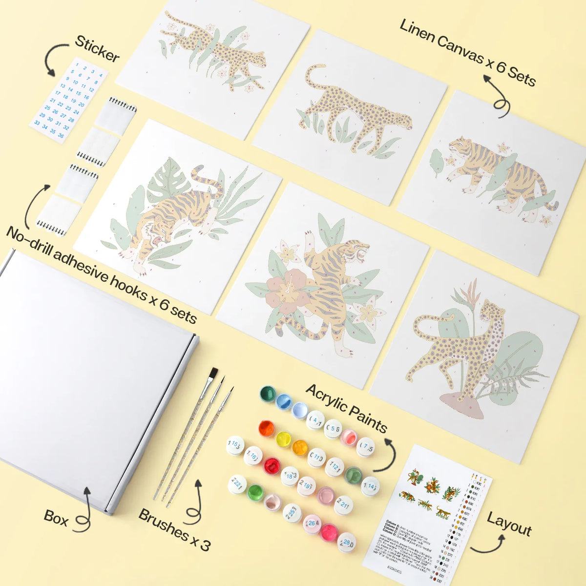 Big Cats in Jungle mini paint by numbers design 1