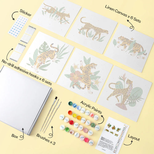 Big Cats in Jungle mini paint by numbers design 1