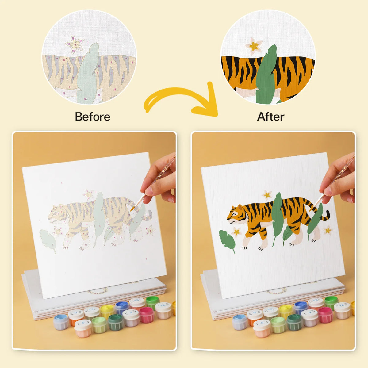 Big Cats in Jungle mini paint by numbers design 5