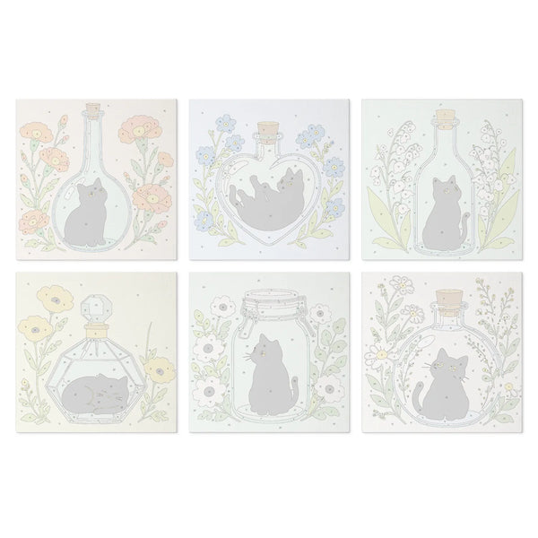 Black Cat in Bottles mini paint by numbers design 3