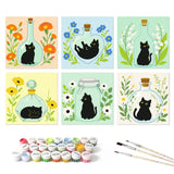 Black Cat in Bottles mini paint by numbers set mockup