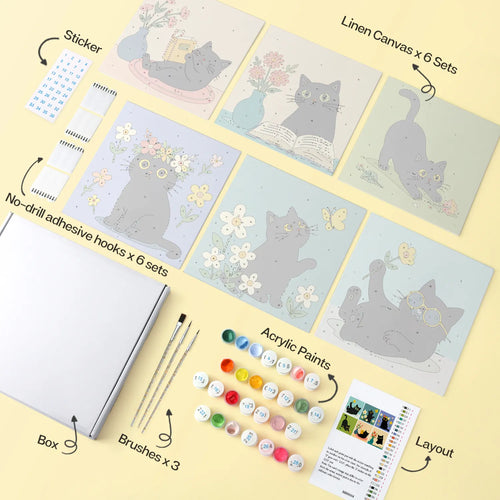 Black Cat Moments mini paint by numbers design 1
