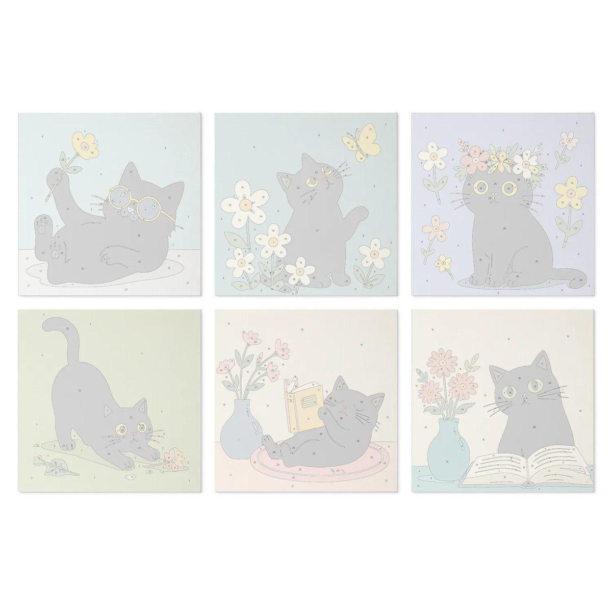 Black Cat Moments mini paint by numbers design 3