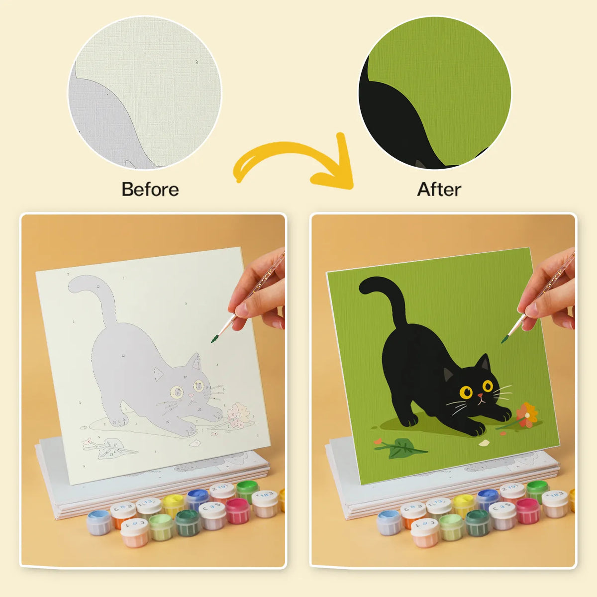 Black Cat Moments mini paint by numbers design 5