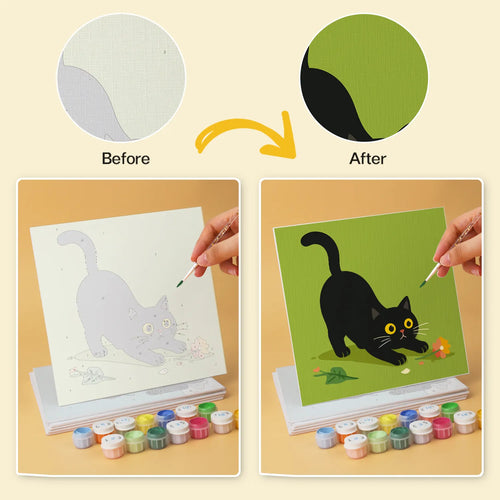 Black Cat Moments mini paint by numbers design 5