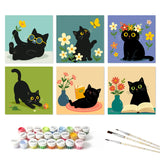 Black Cat Moments mini paint by numbers set mockup