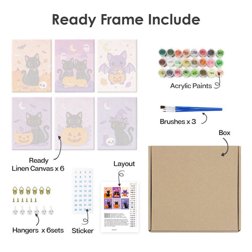 What's included with the Black Kitten Candy Night pre-stretched frame option