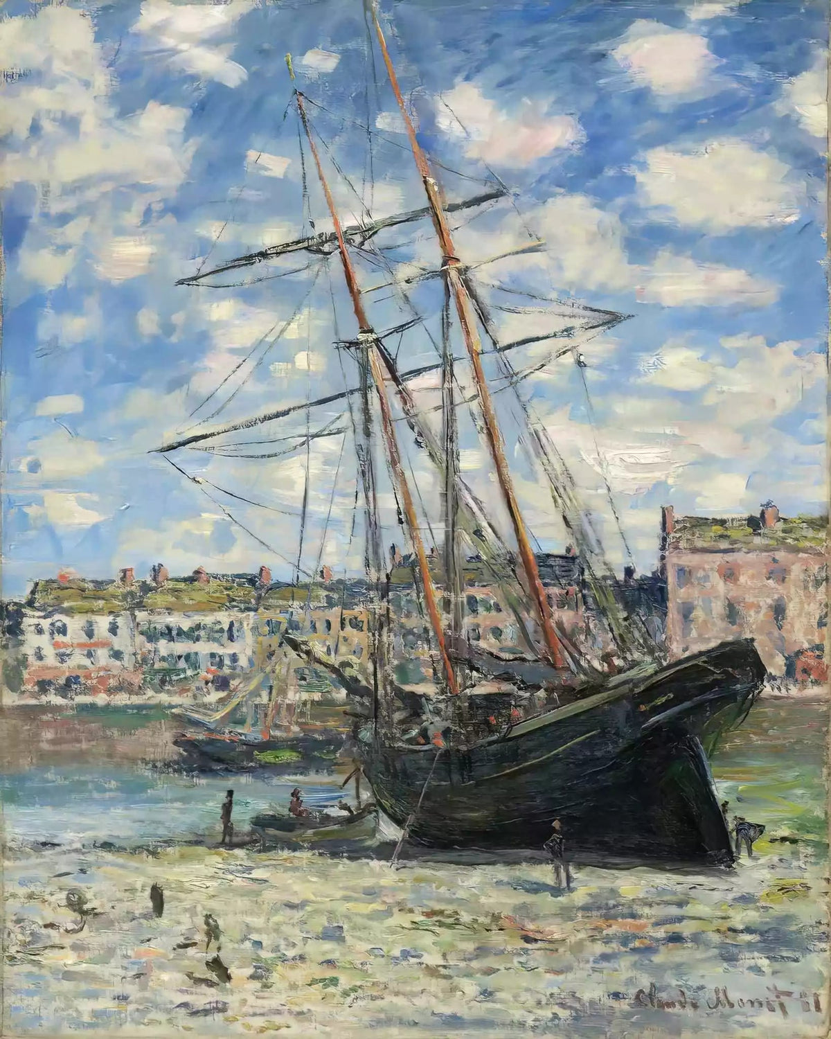 Boat Lying at Low Tide (1881) - Diamond Painting-Diamond Painting-16"x20" (40x50cm)-Canvas by Numbers US