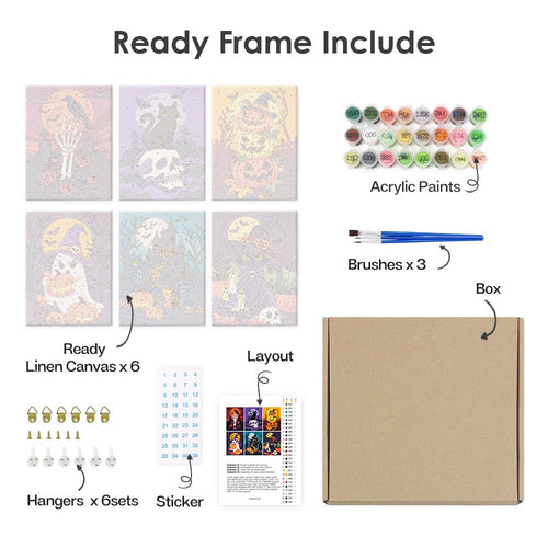 What's included with the Bone Hand & Black Cat pre-stretched frame option
