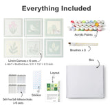 Botanical Postage Stamps mini paint by numbers design 2