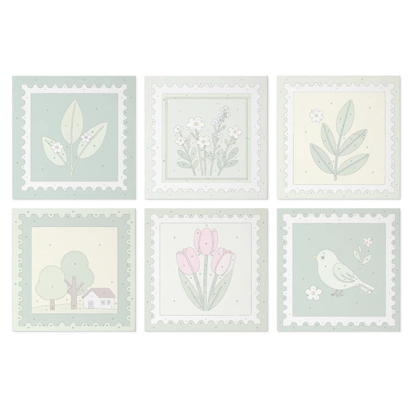 Botanical Postage Stamps mini paint by numbers design 3