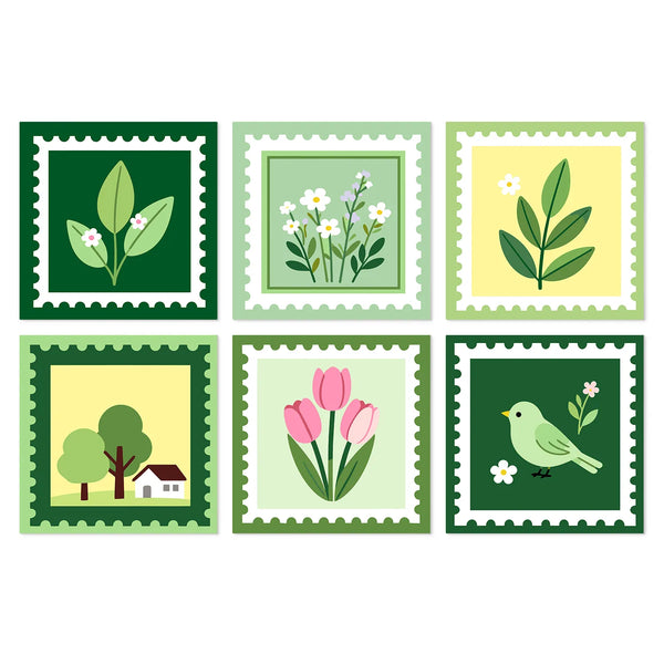 Botanical Postage Stamps mini paint by numbers kit cover